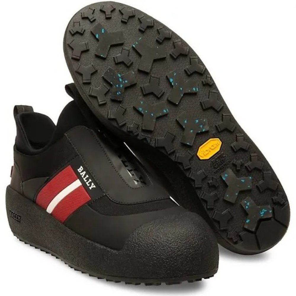 Bally men's Black/red Cunirot Trainspotting platform sneakers